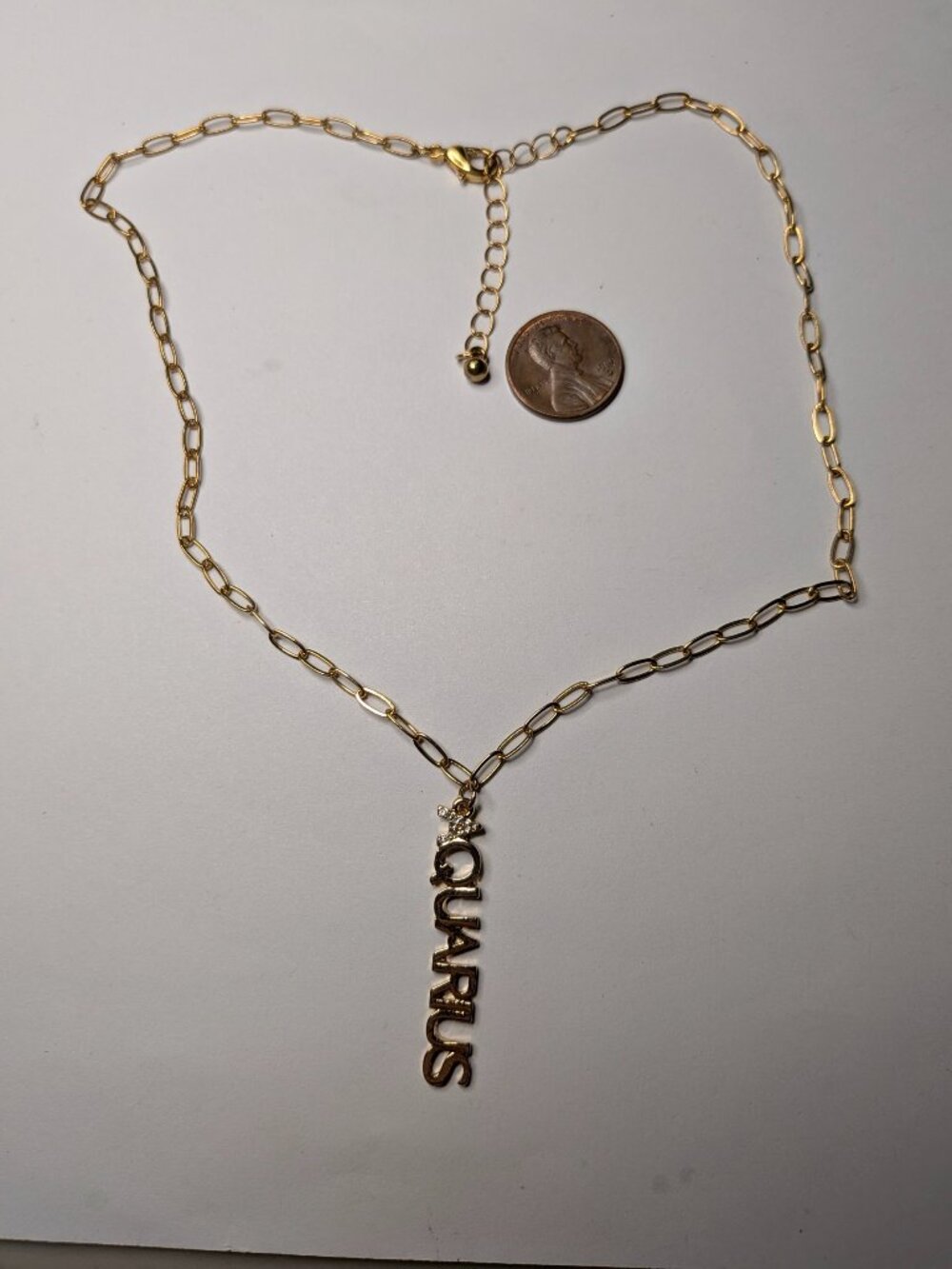 Forever 21 Gold Tone Aquarius Zodiac Necklace